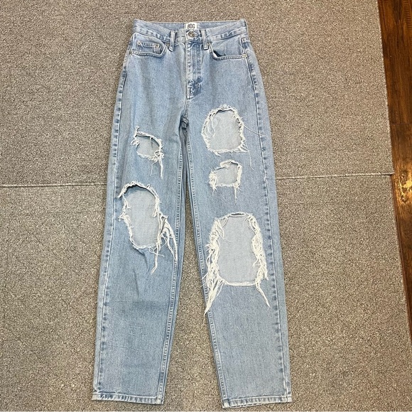 BDG Denim - BDG Urban Outfitters High Rise Baggy Jeans Womens 25 Blue Denim Distressed